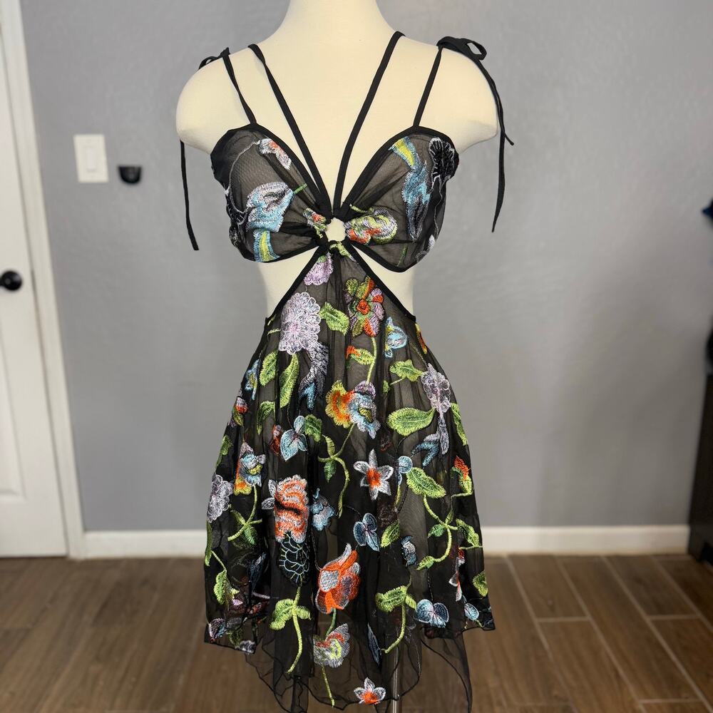 Dolls Kill Clubexx Prism Paradise Mini Dress, XXL